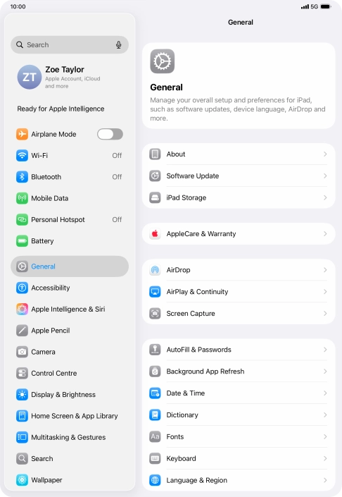Press Software Update. If a new software version is available, it's displayed. Follow the instructions on the screen to update the tablet software. Press Software Update. If a new software version is available, it's displayed. Follow the instructions on the screen to update the tablet software.
