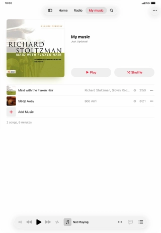 Go to the required category or playlist and press the required audio file.
