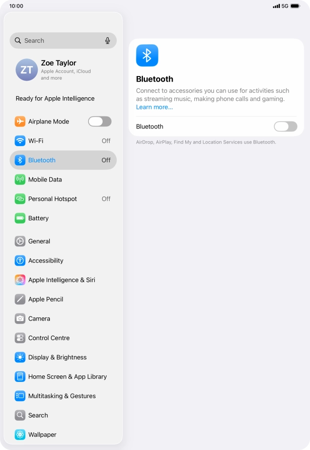 Press the indicator next to 
