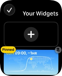 Press the unpin widget icon on the required widget to unpin it from the top of the stack.