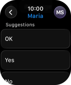 Press the required quick reply.