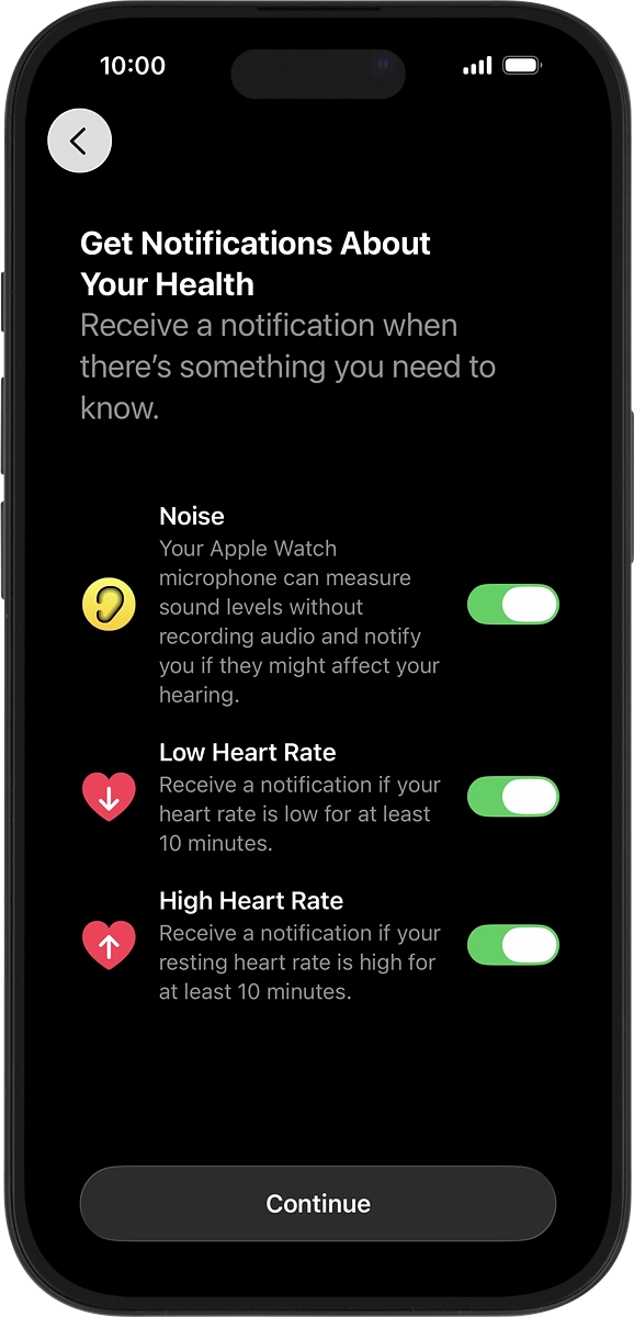 On your phone: Press the indicators to turn the required settings on or off.
