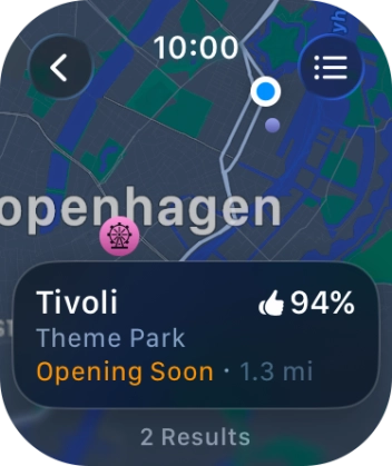 Press the required destination.