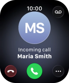 Press the Digital Crown when you get a call.