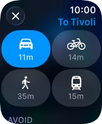 Press the required transport type.