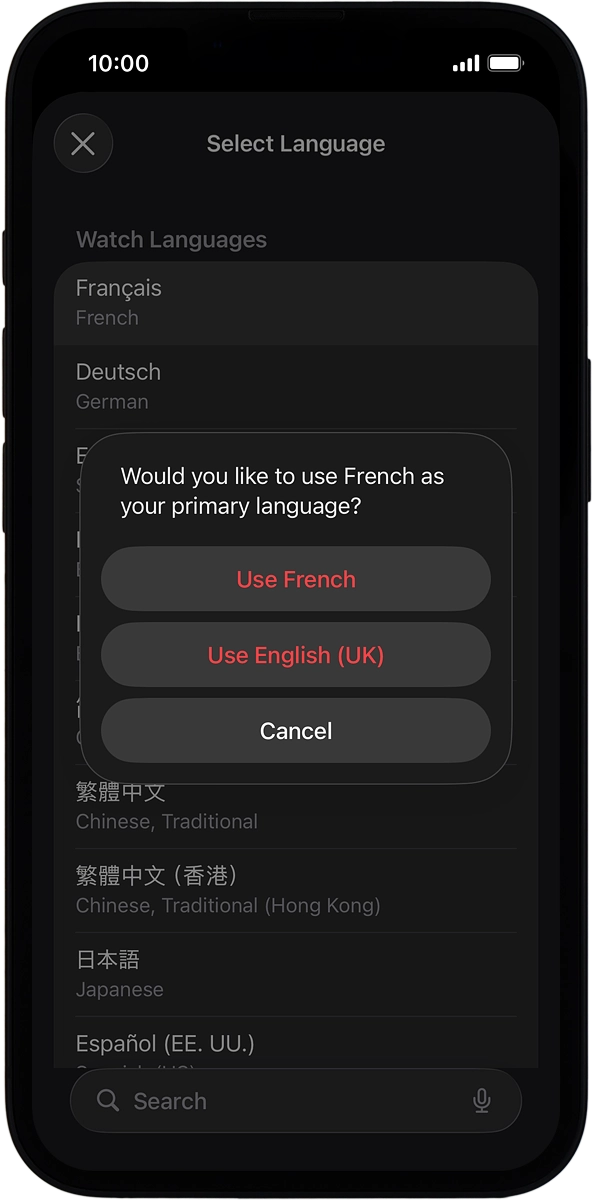 On your phone: Press Use ‹language›.