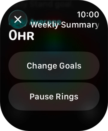Follow the instructions on the screen to see an activity summary for the current week or to adjust the daily activity goal.