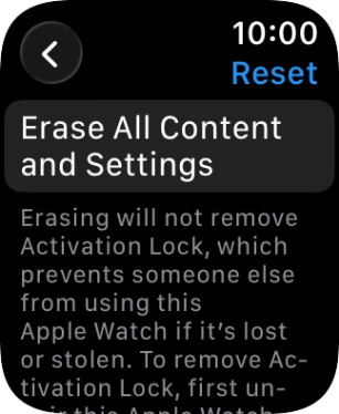 Press Erase All Content and Settings.
