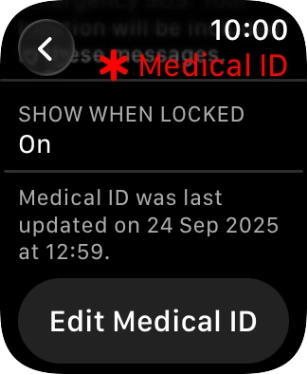 Press Edit Medical ID.