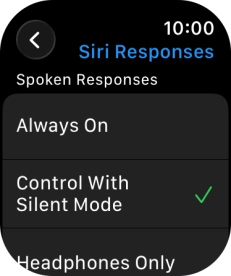 Press the required setting.