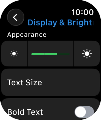Press the brightness icons to set the required brightness.