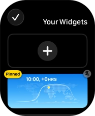 Press the pin widget icon on the required widget to pin it to the top of the stack.