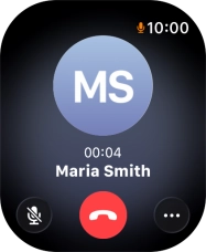 Press the end call icon to end the call and return to the home screen.