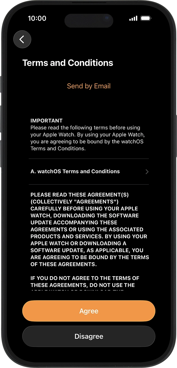 On your phone: Press Agree.
