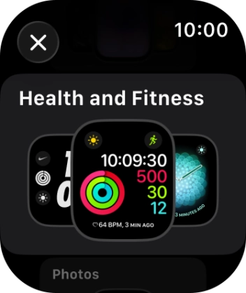 Go to the required watch face.