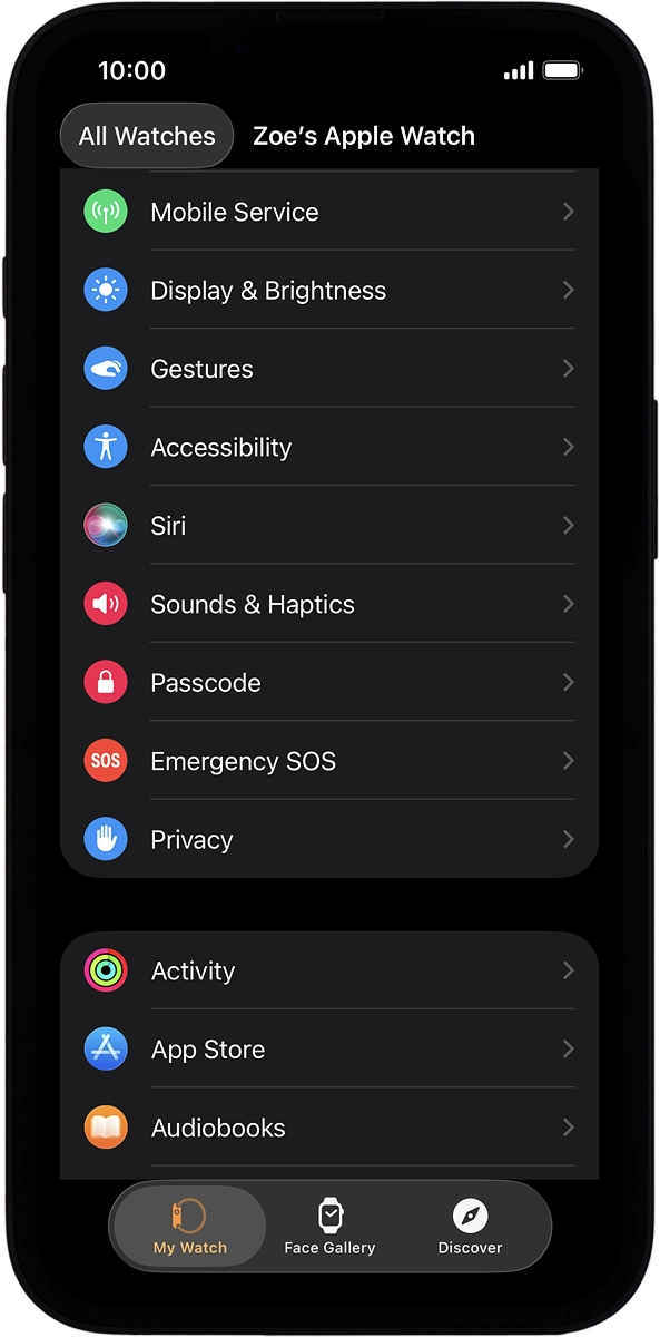 On your phone: Press Mobile Service.