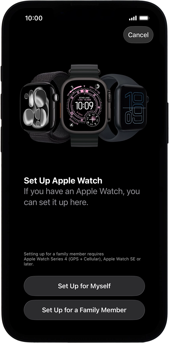 On your phone: When this screen is displayed, your Apple Watch is connected to your phone.
