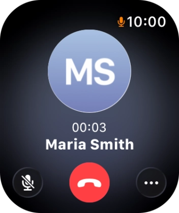 Press the end call icon to end the call and return to the home screen.