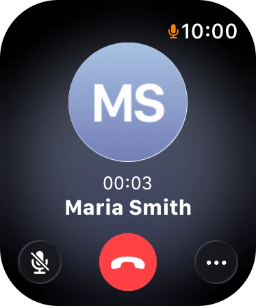 Press the end call icon to end the call and return to the home screen.