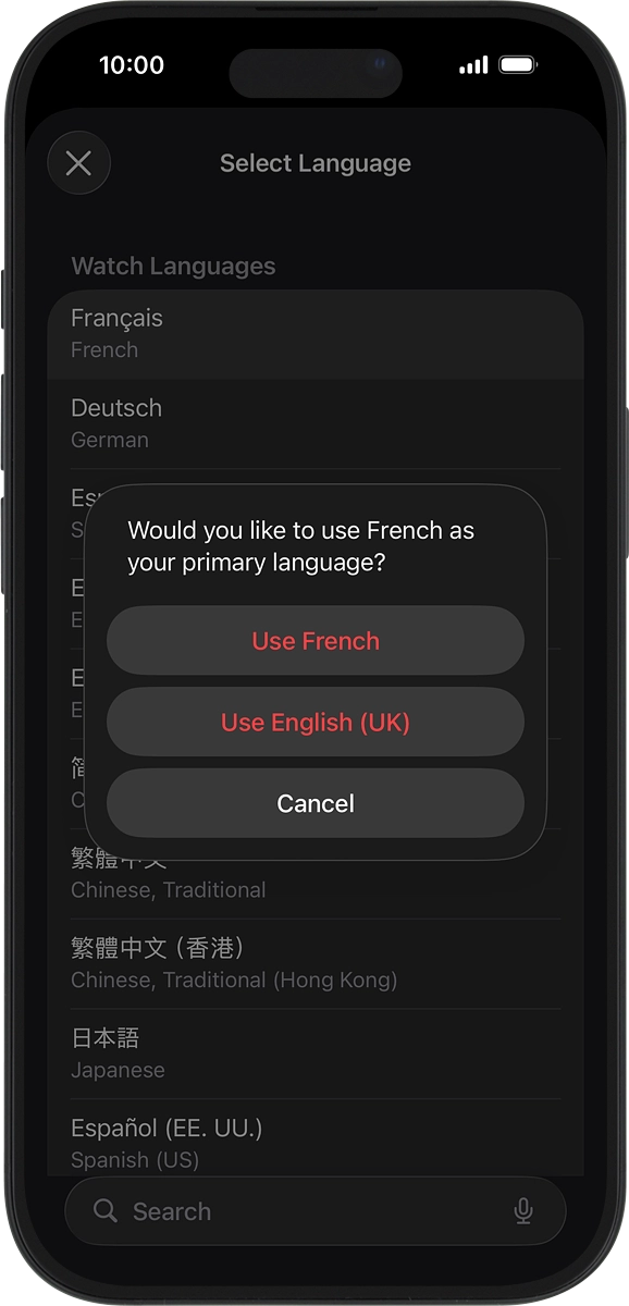 On your phone: Press Use ‹language›.