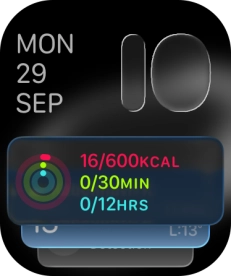 Slide your finger up or down on the stack to select the required widget.