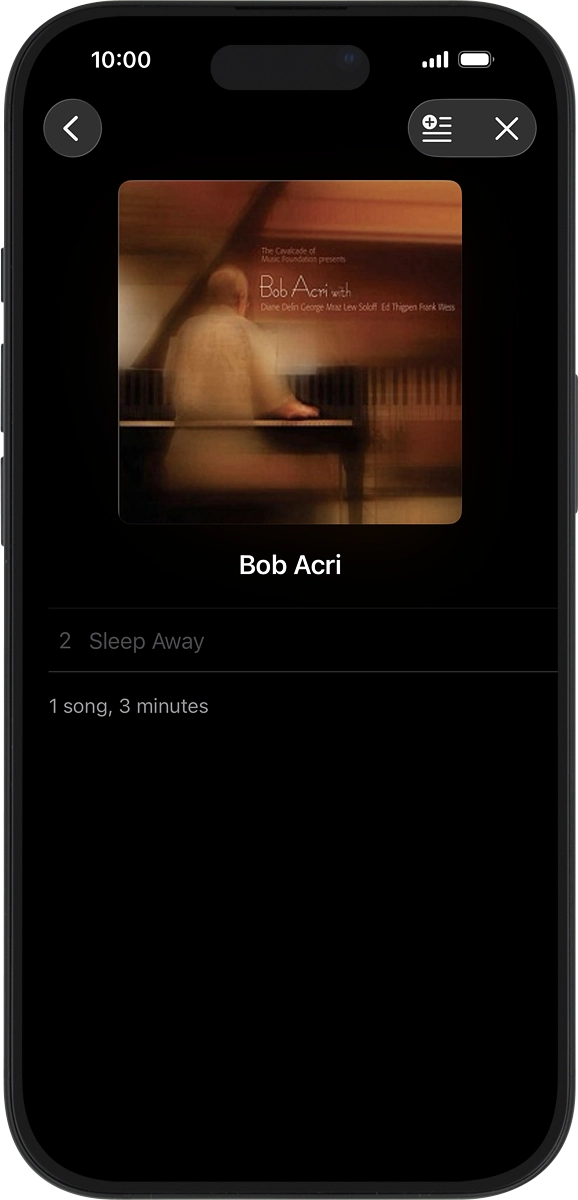 On your phone: Press the add icon to transfer the audio files to your Apple Watch.