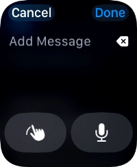 Press the microphone icon and record the message.
