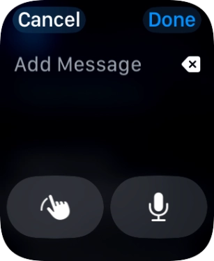 Press the microphone icon and record the message.