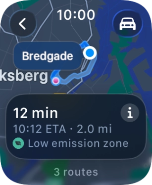 Press the transport type icon.