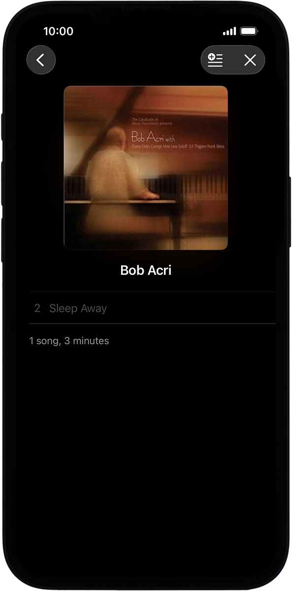 On your phone: Press the add icon to transfer the audio files to your Apple Watch.