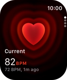 Your current heart rate is displayed below Current.