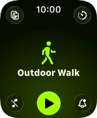 Slide your finger up or down on the screen to select the required training activity.