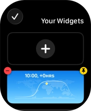 Press the unpin widget icon on the required widget to unpin it from the top of the stack.