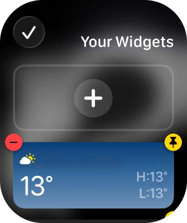 Press the add widget icon and go to the required widget.