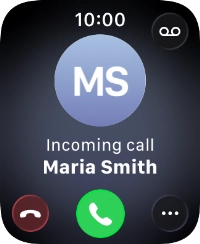 Press the Digital Crown when you get a call. Press the Digital Crown when you get a call.