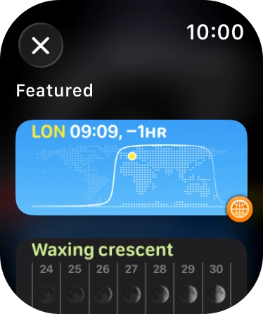 Press the required widget.