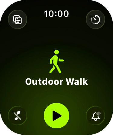 Slide your finger up or down on the screen to select the required training activity.