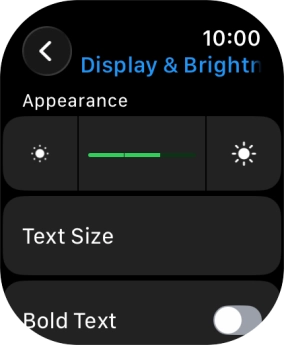 Press the brightness icons to set the required brightness.