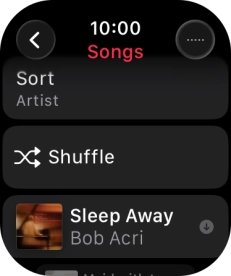 Go to the required category or playlist and press the required audio file.