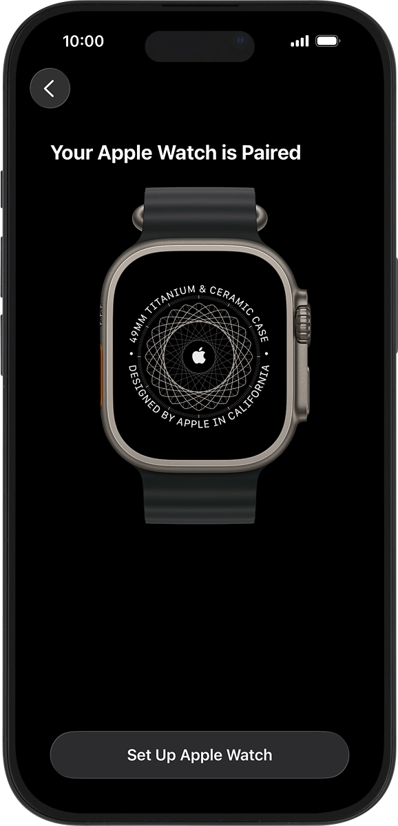 On your phone: Press Set Up Apple Watch.