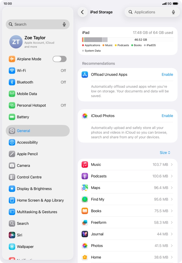 Press the required app.