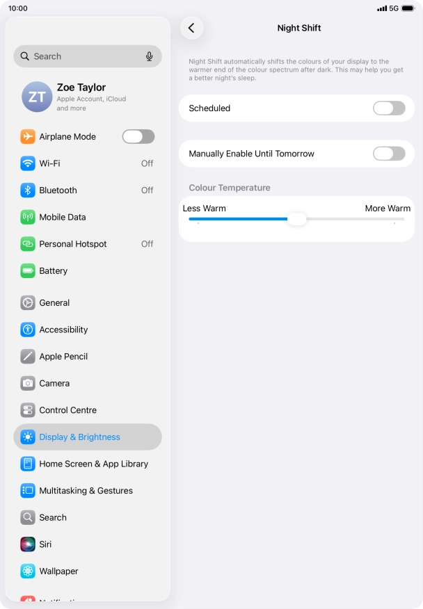 Press the indicator next to 