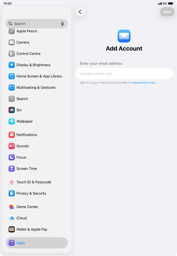 Press the field below 