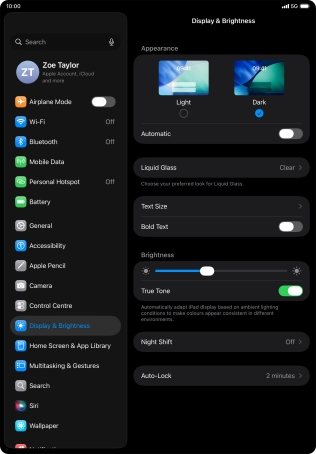 Press the indicator next to 