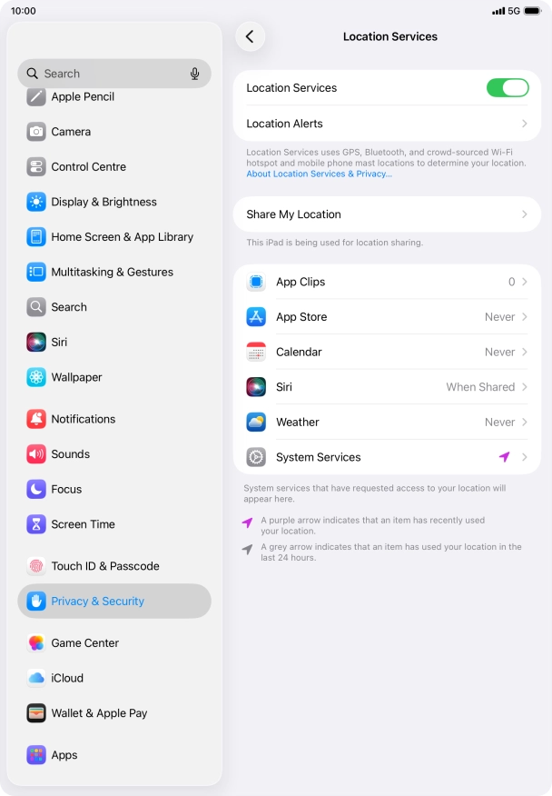 Press the required app.