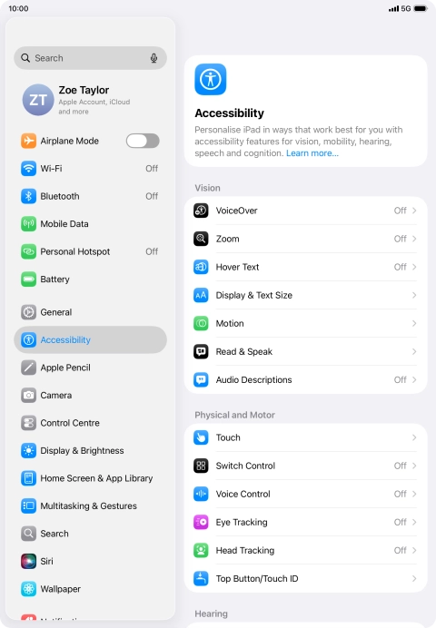 Press Display & Text Size.