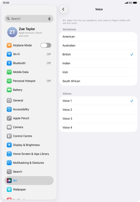 Press the required accent.