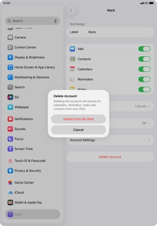 Press Delete from My iPad.