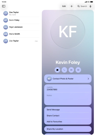 Press the new contact icon.
