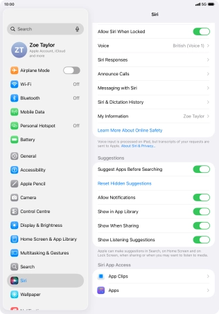 Press the required app.